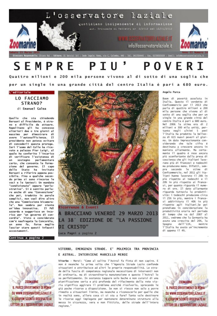 L'osservatore d'Italia edizione del 23 Marzo 2013